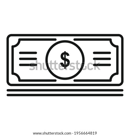 Dollar cash icon. Outline Dollar cash vector icon for web design isolated on white background