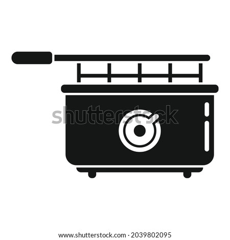 Deep fryer kit icon simple vector. Fry basket. Oil electric machine