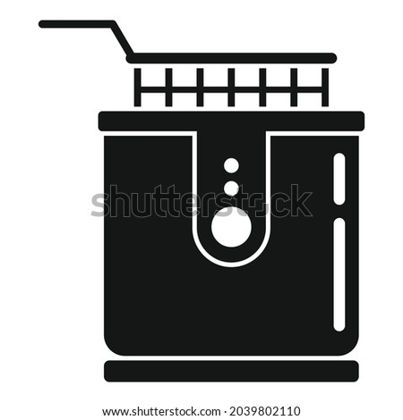Restaurant deep fryer icon simple vector. Fry basket. Oil electric machine