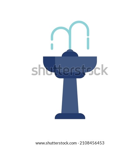 Hand drinking fountain icon. Flat illustration of hand drinking fountain vector icon isolated on white background