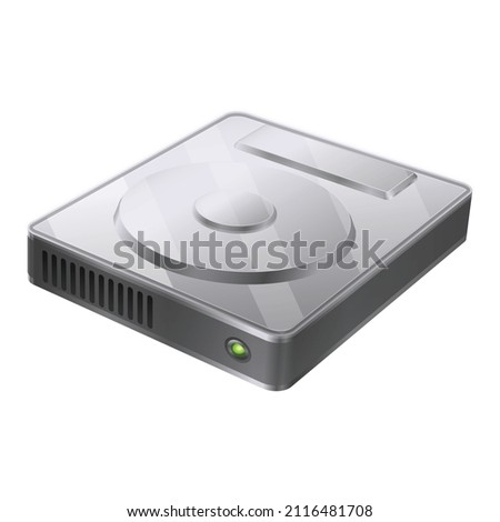 Computer hard disk icon cartoon vector. Memory drive. Hdd storage