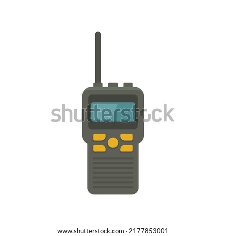 Walkie talkie transmitter icon. Flat illustration of walkie talkie transmitter vector icon isolated on white background