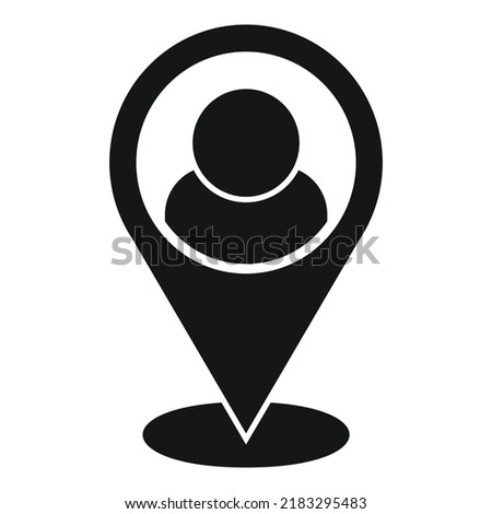 Database location icon simple vector. Crm data. Client system