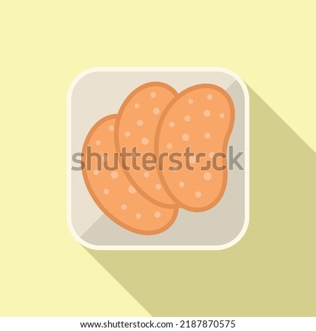 Sausage airline food icon flat vector. Flight meal. Air plane