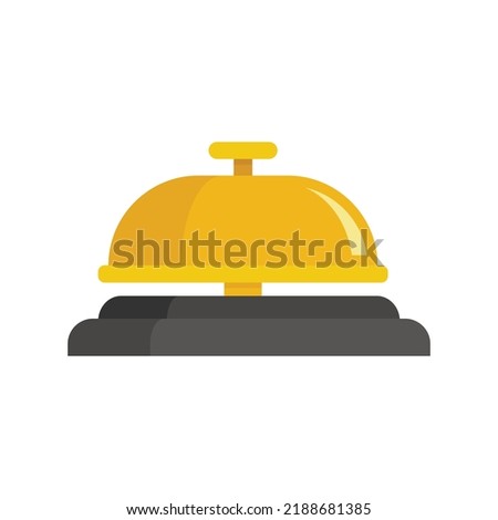 Room service bell icon. Flat illustration of room service bell vector icon isolated on white background