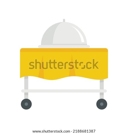 Room service cart tray icon. Flat illustration of room service cart tray vector icon isolated on white background