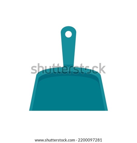 Cleaning dust pan icon. Flat illustration of cleaning dust pan vector icon isolated on white background