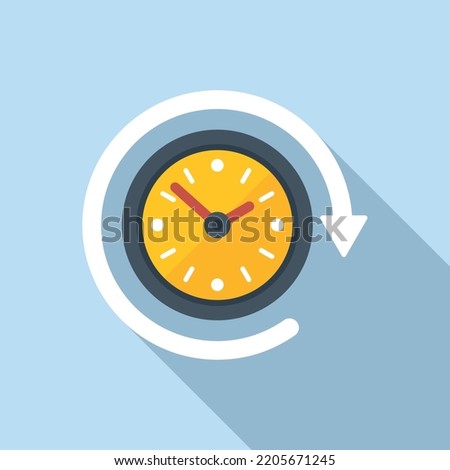 Remote time icon flat vector. Office work. Clock hour