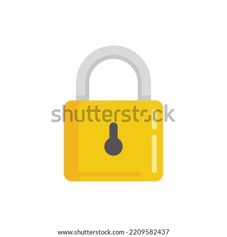 Metal padlock icon. Flat illustration of Metal padlock vector icon isolated on white background