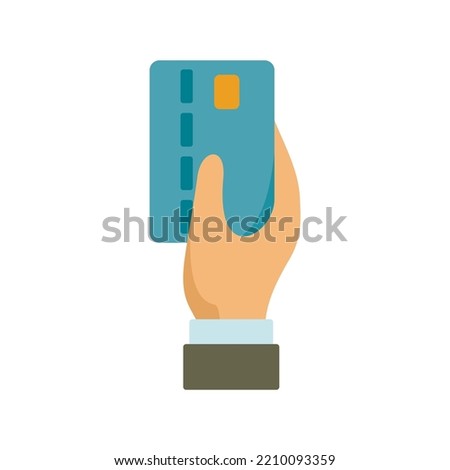 Bank teller credit card icon. Flat illustration of Bank teller credit card vector icon isolated on white background