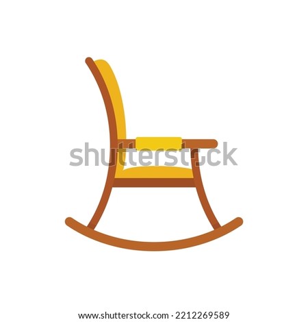 Retirement rocking chair icon. Flat illustration of Retirement rocking chair vector icon isolated on white background