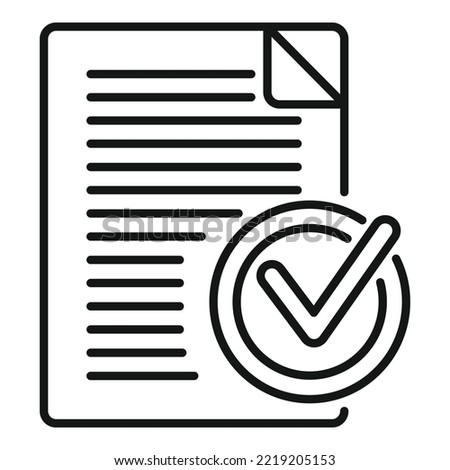 Approved document icon outline vector. Online form. Internet file