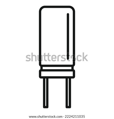 Ceramic capacitor icon outline vector. Component circuit. Electronic chip