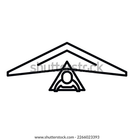 Hang glider icon outline vector. Air fly. Plane extreme