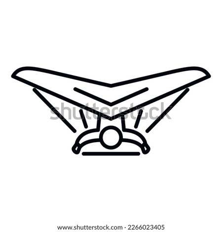 Para glider icon outline vector. Air fly. Plane sky