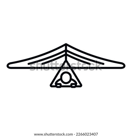 Skydiving fly icon outline vector. Hang glider. Air man