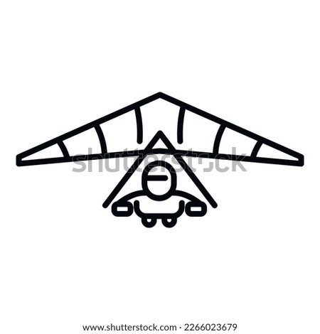 Delta nature icon outline vector. Hang gliding. Sky man