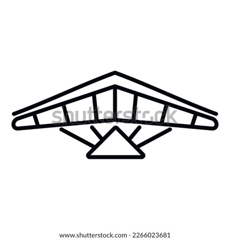 Delta hang glider icon outline vector. Wind plane. Air fly
