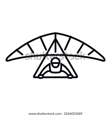 Aircraft glider icon outline vector. Fly plane. Man sky