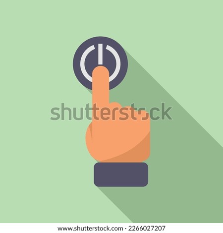 Turn off button icon flat vector. Business mobile. Service team