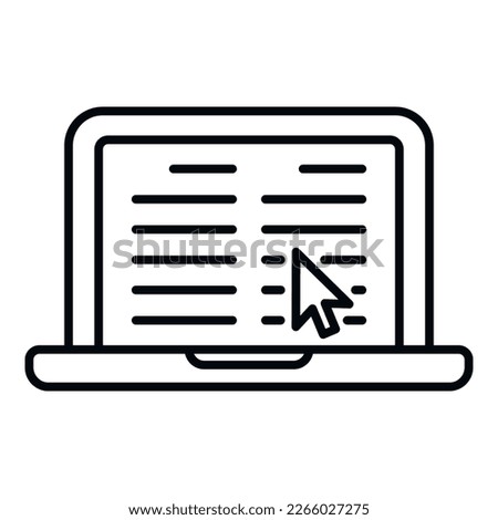 Laptop interaction icon outline vector. Business digital. Online team