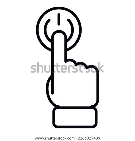 Turn off button icon outline vector. Business mobile. Service team