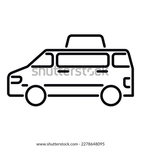 Book taxi bus icon outline vector. Airport transfer. Hotel travel