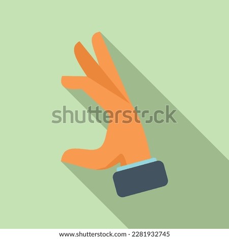 Big gesture icon flat vector. Finger hold. Pose sign