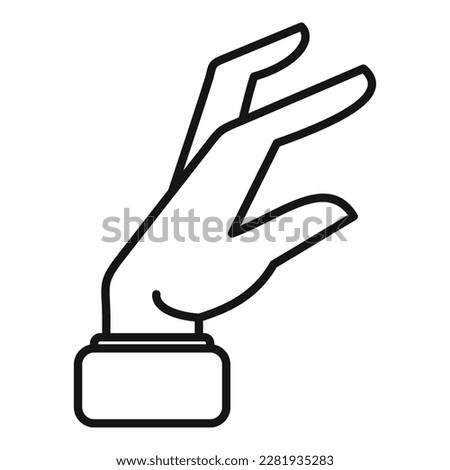 Big gesture icon outline vector. Finger hold. Pose sign