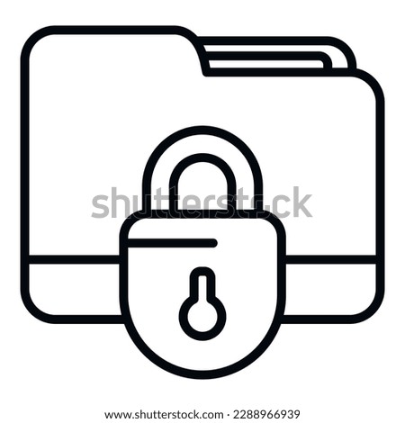 Folder lock icon outline vector. Malware virus. Web alert
