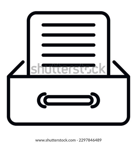 File drawer icon outline vector. Backup data. Storage digital