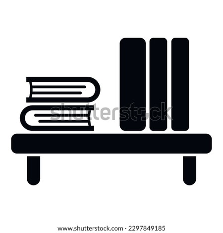 Book stack table icon simple vector. Workspace sit. Work correct