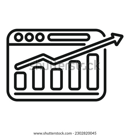 Web report icon outline vector. Chart data. Finance file