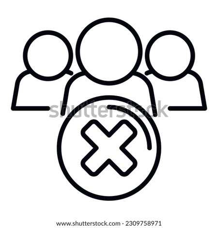 Group trash icon outline vector. People service. Account user