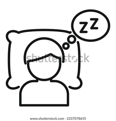 Night sleep icon outline vector. Insomnia problem. Person awake
