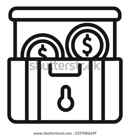 Money coin box icon outline vector. Bank finance. Loan deposit