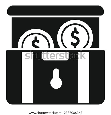 Money coin box icon simple vector. Bank finance. Loan deposit