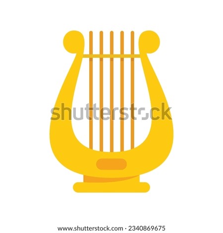 Harp icon flat vector. Irish lyre. Harp music instrument isolated