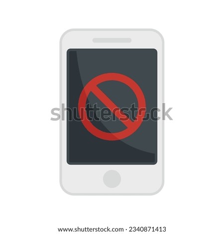 Shutdown phone icon flat vector. Mobile switch off. Smartphone shutdown isolated