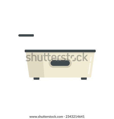 Kitchen fry machine icon flat vector. Deep fryer. Oil basket isolated