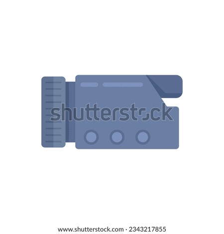 Compact camcorder icon flat vector. Video camera. Digital camcorder isolated