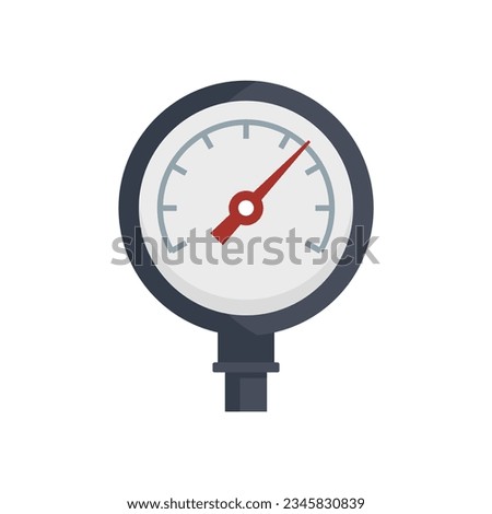 Measure manometer icon flat vector. Gas pressure. Air gauge isolated