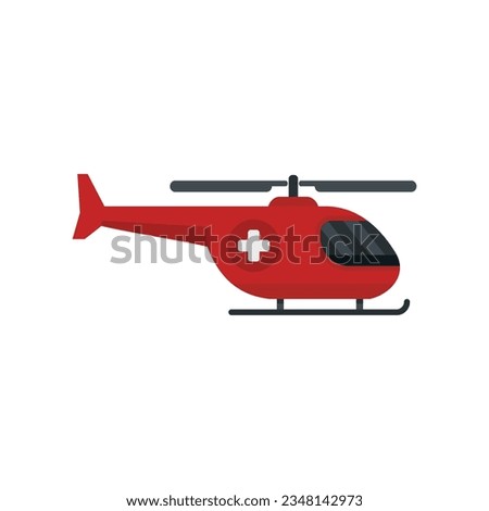 Rescue helicopter icon flat vector. Air ambulance. Medical emergency isolated