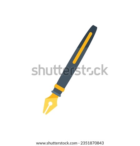 Ink pen icon flat vector. Hand letter. Message pencil isolated