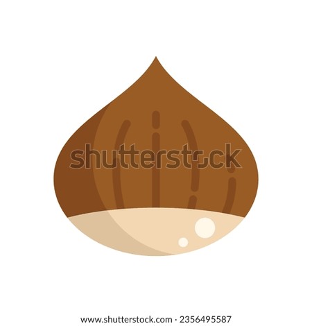Castanea chestnut icon flat vector. Tree fruit. Season nut isolated
