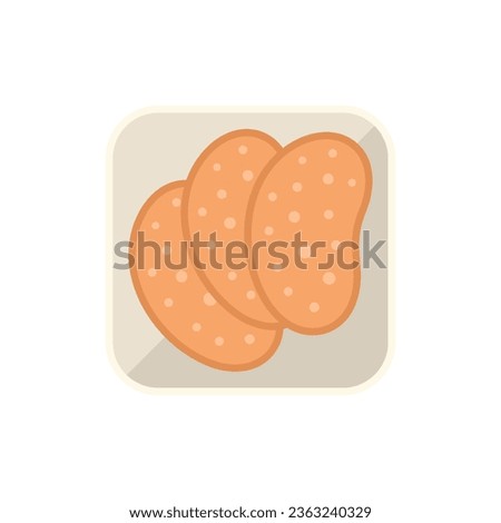 Sausage airline food icon flat vector. Flight meal. Air plane isolated
