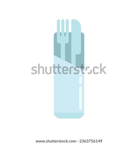 Airline food tools icon flat vector. Air meal. Trolley plane isolated