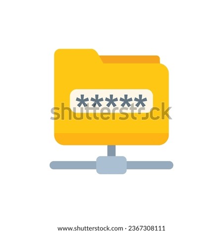 Shared folder safe icon flat vector. Secure policy. Data protect isolated