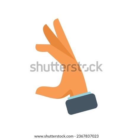 Big gesture icon flat vector. Finger hold. Pose sign isolated