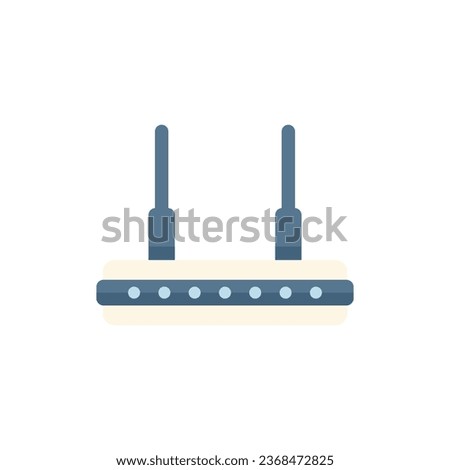 Wifi router icon flat vector. Interface button. Email app isolated